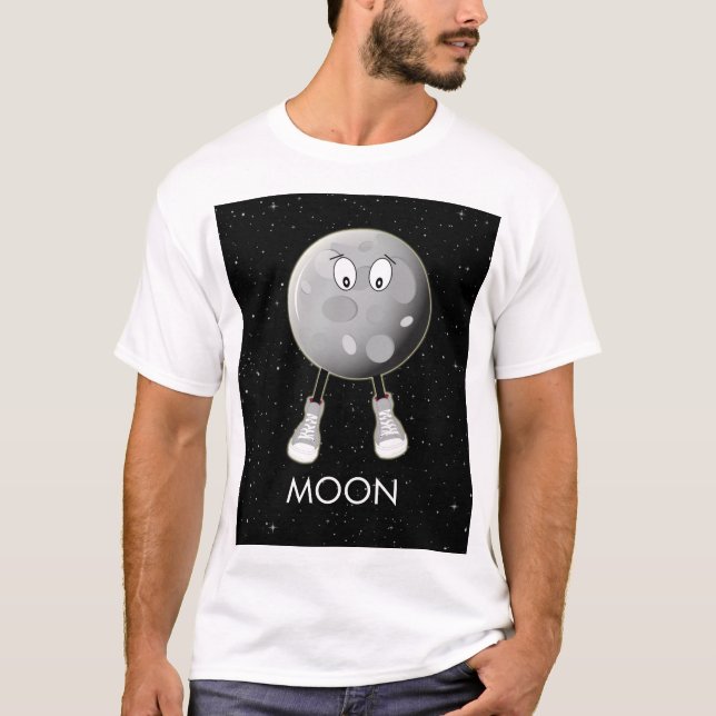 Der Mond und die Sterne im All T-Shirt (Vorderseite)