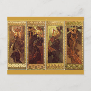 Der Mond und die Sterne - Jugendstil Postkarte