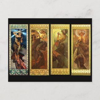 Der Mond und die Sterne Vintage Mucha-Postkarte Postkarte