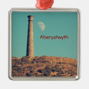 Der Mond und ein Turm: Aberystwyth Ornament Aus Metall