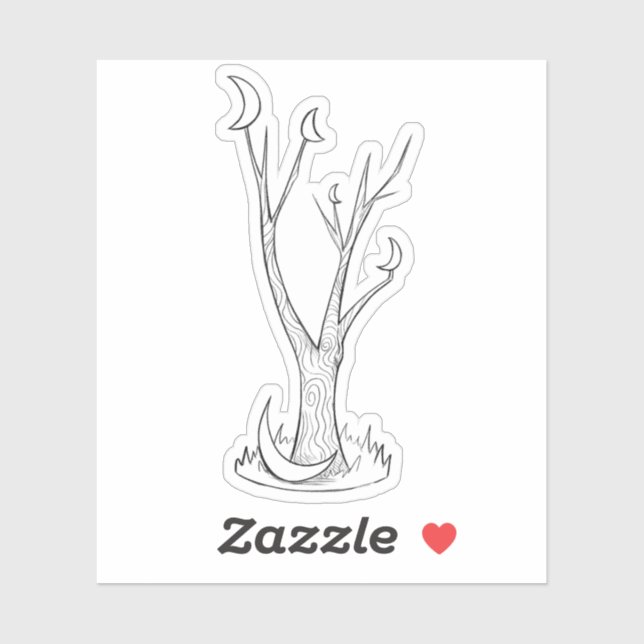 Der Mondbaum Aufkleber (Blatt)