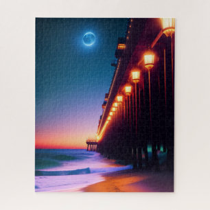 Der mondbeleuchtete Pier Puzzle