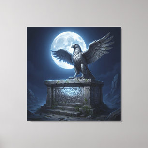 Der mondbeschienene Souveräne Adler Leinwanddruck