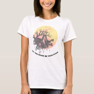 Der Mondführer, Wolf auf dem Mond - Rustikale Buch T-Shirt