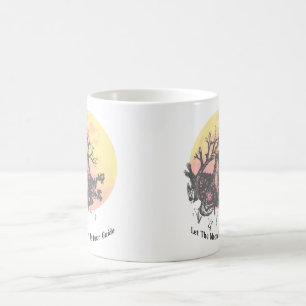 Der Mondführer, Wolf auf dem Mond und Handschrift  Kaffeetasse