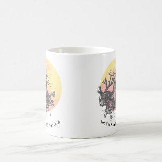 Der Mondführer, Wolf auf dem Mond und Handschrift  Kaffeetasse