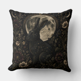 Der Mondhase | Gothic Celestial Botanical Throw Kissen