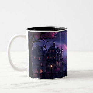 Der Mondlicht über einer Stadt Zweifarbige Tasse