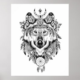 Der monochrome Wolf Poster
