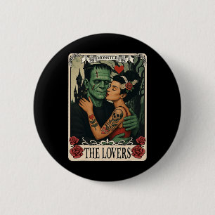 Der Monster Frankenstein und Braut Die Liebenden T Button