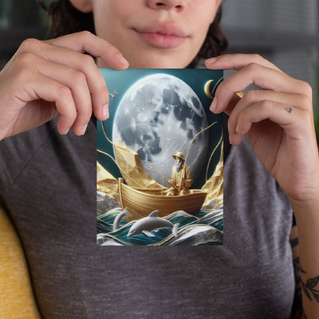 Der Moonlit Fisherman's Dream Postkarte (Von Creator hochgeladen)