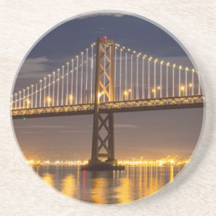 Der Moonrise heute Abend über der Bucht-Brücke Getränkeuntersetzer