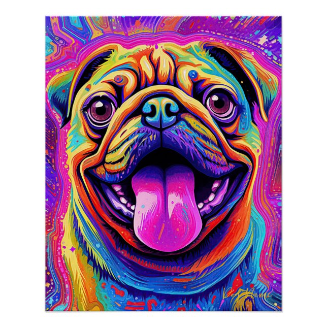 Der Mops Dog 001 - Zetton Ziana Poster (Vorderseite)