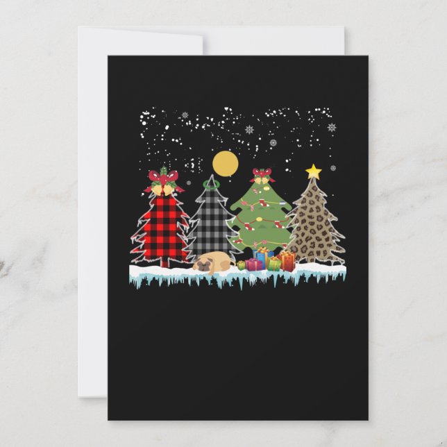 der Mops schläft während der Weihnachtszeit Einladung (Vorderseite)