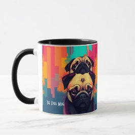 "Der Mops-Tasse" - Braune Mops-Hund-Kaffeetasse Tasse