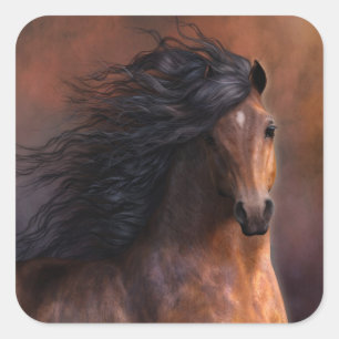 Der Morgan-Pferd-Sticker Quadratischer Aufkleber
