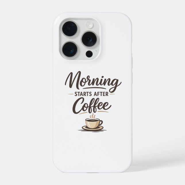 Der Morgen beginnt nach dem Kaffee - Minimaler Kaf iPhone Hülle (Rückseite)