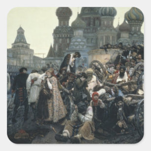 Der Morgen der Durchführung des Streltsy Quadratischer Aufkleber