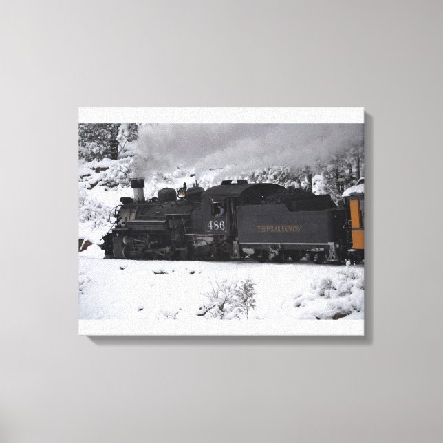 Der Motor des Polar-Express-Dampfs Leinwanddruck (Vorderseite)