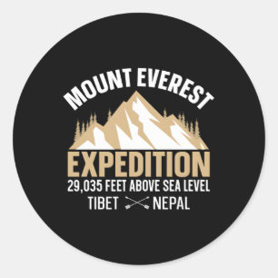 Der Mount Everest S Skiurlaub Runder Aufkleber