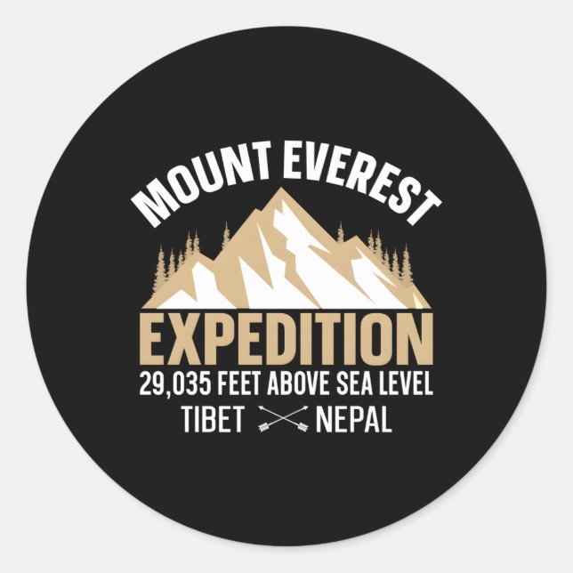 Der Mount Everest S Skiurlaub Runder Aufkleber (Vorderseite)