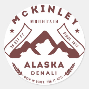 Der Mount McKinley Denali Alaska Runder Aufkleber