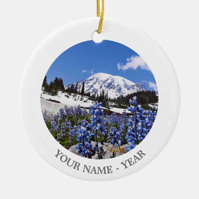 Der Mount Rainier am Paradies-Punkt Keramikornament (Vorne)