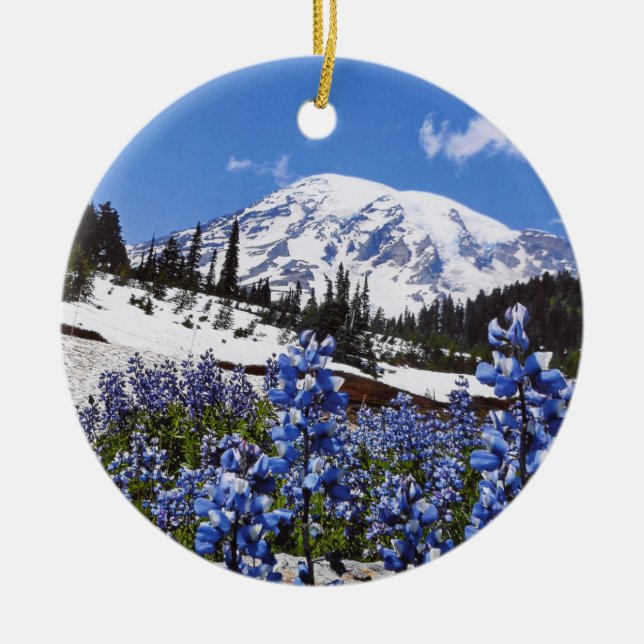 Der Mount Rainier am Paradies-Punkt Keramikornament (Vorne)
