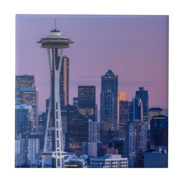 Der Mount Rainier im Hintergrund Fliese (Vorderseite)