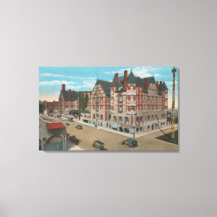 Der Mount Rainier, WA - Ansicht des Tacoma-Hotels Leinwanddruck