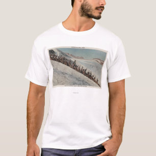 Der Mount Rainier, WA - Linie der Leute, die T-Shirt