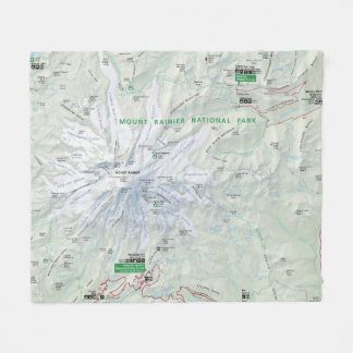 Der Mount- Rainierkarten-Fleecedecke Fleecedecke