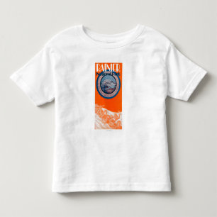 Der Mount- Rainierplakat - Sledding Kleinkind T-shirt