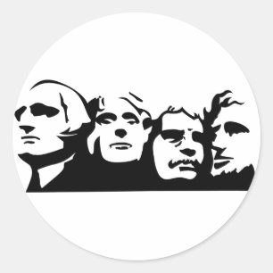 Der Mount Rushmore Kontur Runder Aufkleber