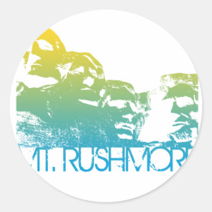 Der Mount Rushmore Skyline-Entwurf Runder Aufkleber