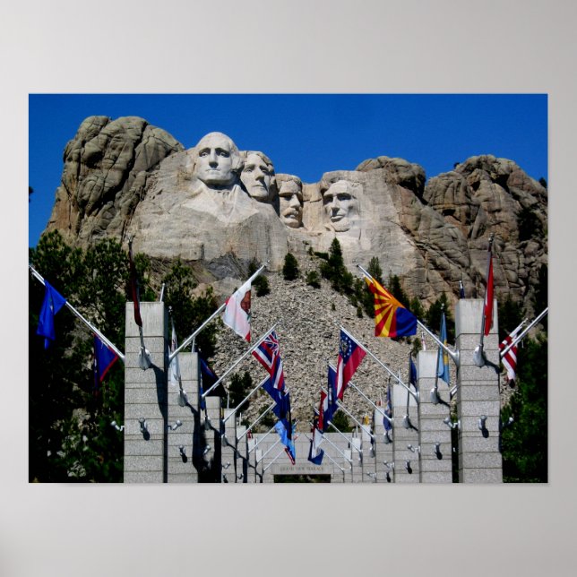 Der Mount Rushmore South Dakota Flaggen-Andenken Poster (Vorne)