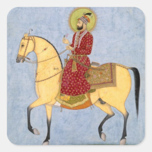 Der Mughal Kaiser Farrukhsiyar (1683-1719) (r.1713 Quadratischer Aufkleber