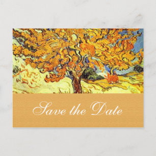 Der Mulberry-Baum Save the Date Postkarten. Vintag Ankündigungspostkarte