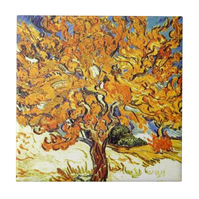 Der Mulberry-Baum, Vincent Van Gogh Fliese (Vorderseite)