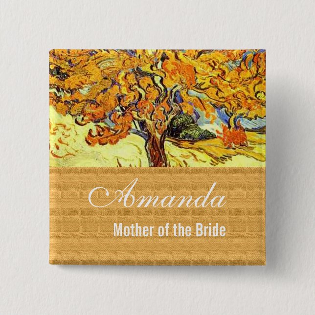 Der Mulberry Tree, Vincent van Gogh. Hochzeit Button (Vorderseite)