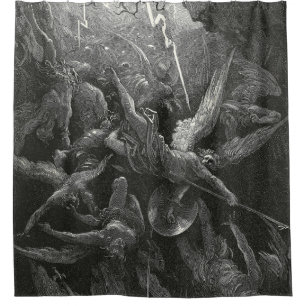 Der Mund der Hölle von Gustave Dore Duschvorhang