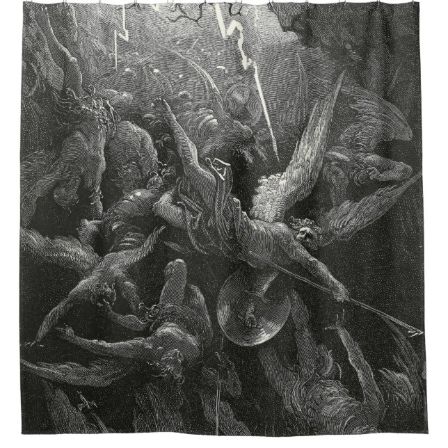 Der Mund der Hölle von Gustave Dore Duschvorhang (Vorderseite)