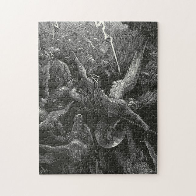 Der Mund der Hölle von Gustave Dore Puzzle (Vertikal)
