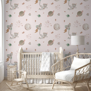 DER MUND UND DAS KLEINE ASTRONAUT-WALLPAPIER TAPETE