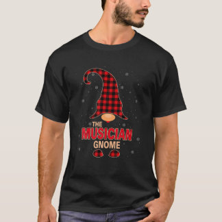 Der Musiker Gnome Christmas Red Buffalo Kariert Pa T-Shirt