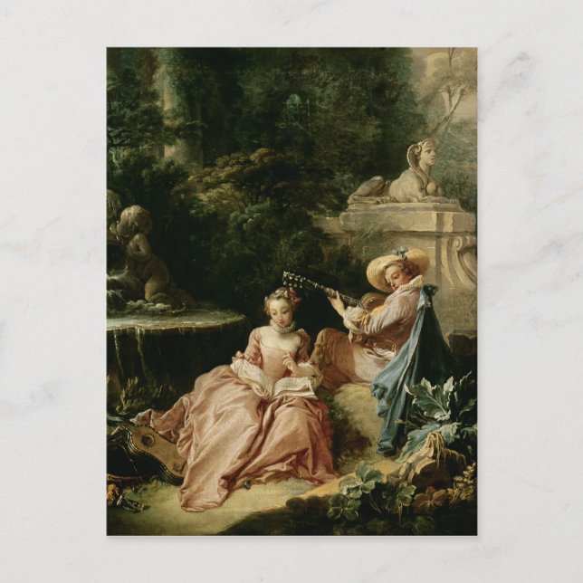 Der Musikunterricht, 1749 Postkarte (Vorderseite)