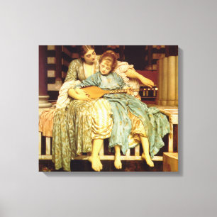 Der Musikunterricht durch Frederic Leighton Leinwanddruck