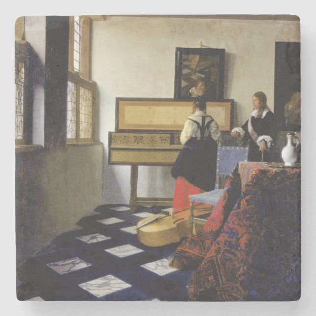 Der Musikunterricht durch Johannes Vermeer Steinuntersetzer (Vorderseite)