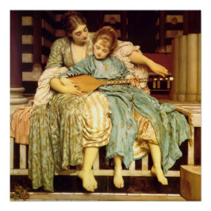 Der Musikunterricht Frederic Leighton glatt Poster