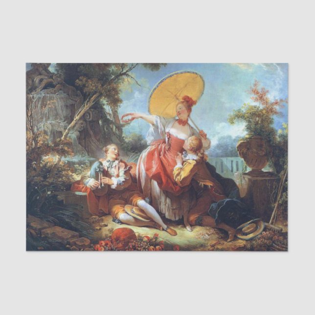 Der Musikwettbewerb von Jean Honore Fragonard Seidenpapier (Vorderseite)